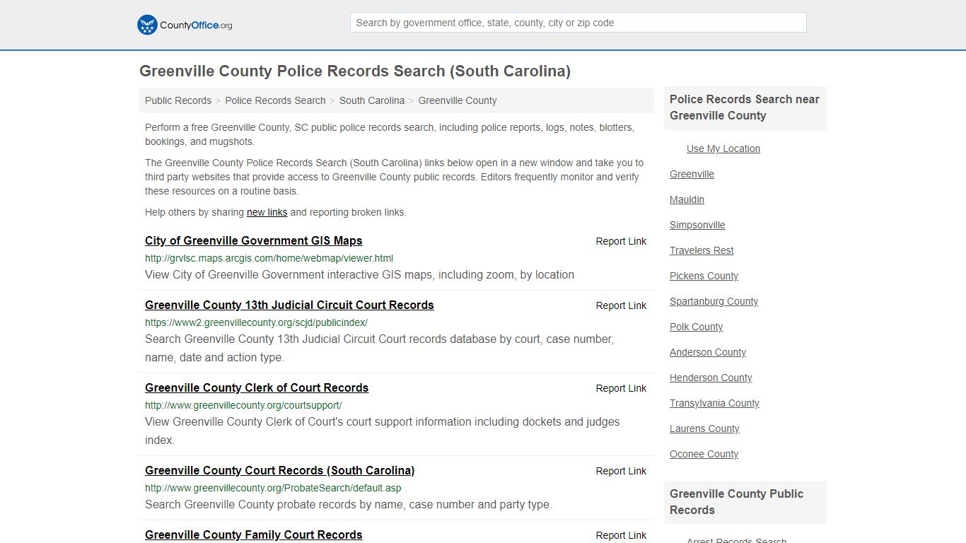 Police Records Search - Greenville County, SC (Accidents ...