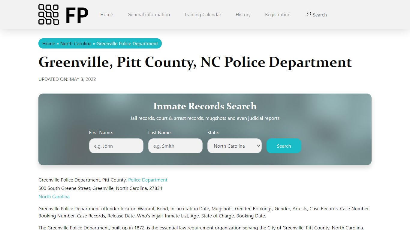 Greenville, NC Police - City Jail Inmates, Arrests